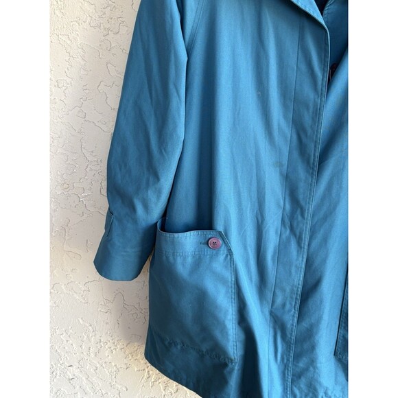 Vintage London Fog Teal Sz 18 Weather Woman Trench Coat Removable Fleece Liner, - Picture 7 of 13